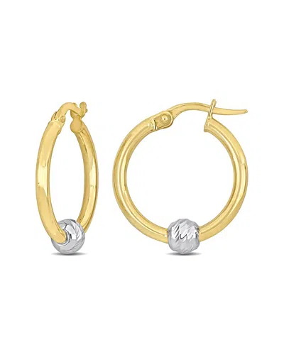 Italian Gold 14k Italian Two-tone Hoops In Gold