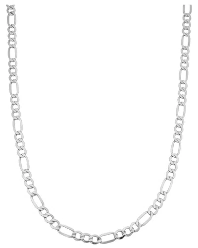 Italian Gold 14k Italian White Gold Figaro Chain Necklace