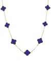 Italian Gold 14k Lapis Clover Layered Necklace
