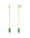 Italian Gold 14k Malachite Dangle Earrings In Gold