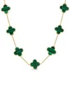 Italian Gold 14k Malachite Layered Necklace