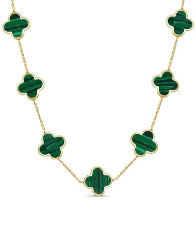 ITALIAN GOLD ITALIAN GOLD 14K MALACHITE LAYERED NECKLACE