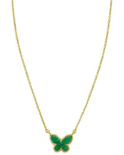 Italian Gold 14k Malachite Necklace