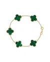 Italian Gold 14k Malachite Stackable Bracelet