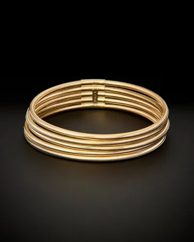 Italian Gold 14k Mesh Stretch Bracelet In Burgundy