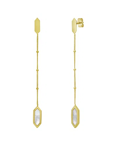 Italian Gold 14k Mother Of Pearl Dangle Earrings