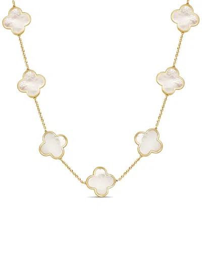 Italian Gold 14k Mother Of Pearl Layered Necklace