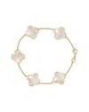 Italian Gold 14k Mother Of Pearl Stackable Bracelet