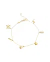 Italian Gold 14k Nautical Charms Adjustable Length Bracelet In Gold