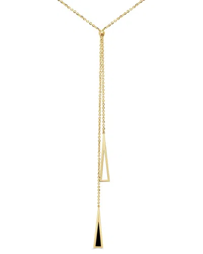 Italian Gold 14k Onyx Lariat Necklace In Orange