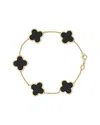 Italian Gold 14k Onyx Chain Bracelet