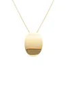 Italian Gold 14k Oval Disk Adjustable Length Necklace In Gold