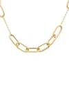 Italian Gold 14k Oval Link Station Necklace In Gold