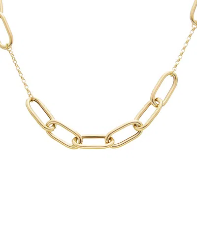 Italian Gold 14k Oval Link Station Necklace