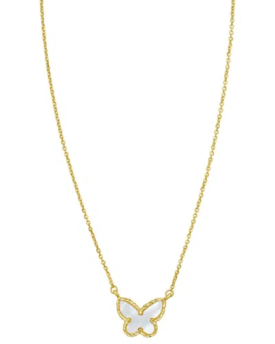 Italian Gold 14k Pearl Butterfly Necklace
