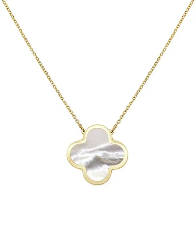 ITALIAN GOLD ITALIAN GOLD 14K PEARL CLOVER NECKLACE