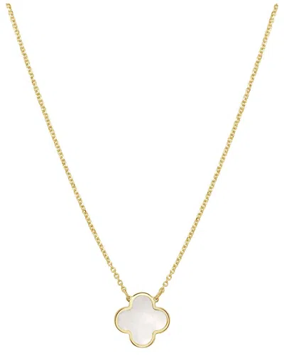 Italian Gold 14k Pearl Clover Necklace
