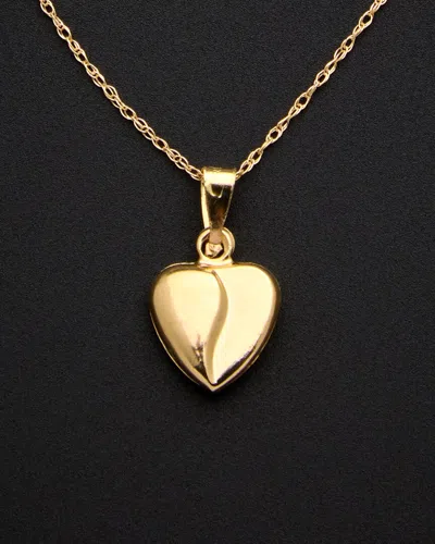 Italian Gold 14k Petite Heart Pendant Necklace In Gold