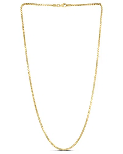 Italian Gold 14k Plated Silver Round Box Chain Necklace