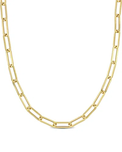 Italian Gold 14k Polished Paperclip Chain Necklace In Gold