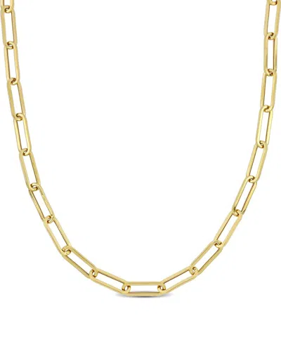 Italian Gold 14k Polished Paperclip Chain Necklace In Gold