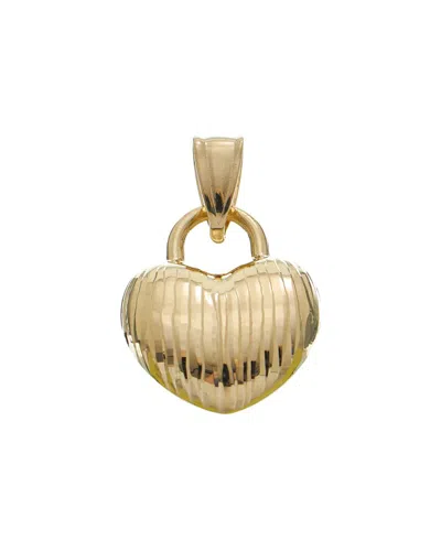 Italian Gold 14k Polished/diamond Cut Puffed Heart Pendant