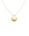 Italian Gold 14k Puffed Heart Adjustable Length Necklace In Gold