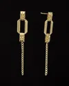 Italian Gold 14k Rectangle Curb Link Drop Earrings