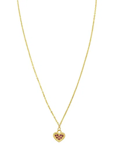 Italian Gold 14k Ruby Heart Necklace