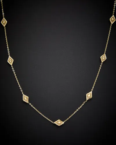 Italian Gold 14k Station Necklace In Gold