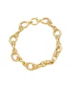 Italian Gold 14k Textured Oval Link Bracelet In Gold