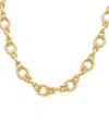 Italian Gold 14k Textured Oval Link Necklace In Gold