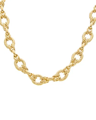 Italian Gold 14k Textured Oval Link Necklace