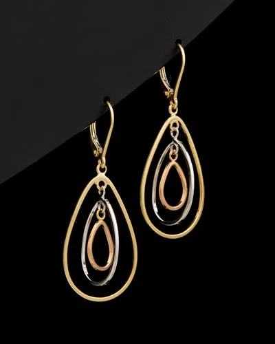 Italian Gold Graduated Teardrop Dangle Earrings