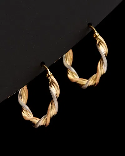 Italian Gold Satin Twist Hoops