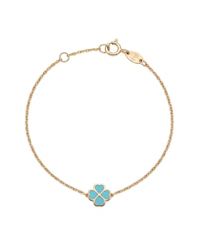 Italian Gold 14k Turquoise Stackable Bracelet