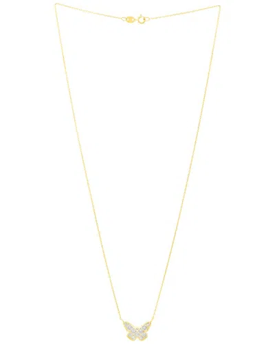 Italian Gold 14k Two-tone  Butterfly Necklace