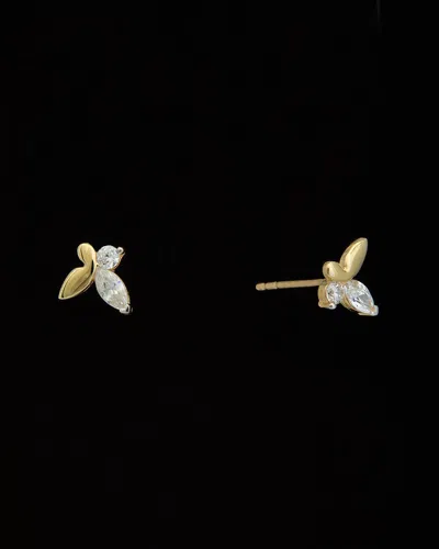 Italian Gold Cz Butterfly Earrings
