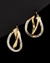Italian Gold Overlap Double Hoops