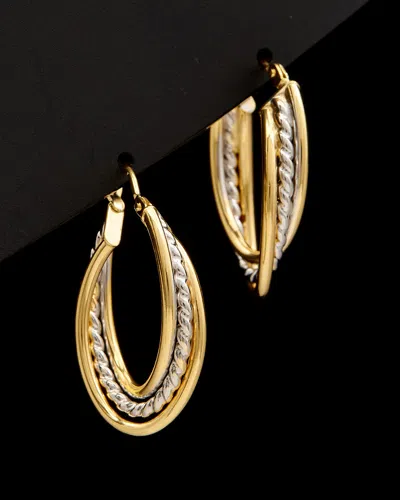 Italian Gold Overlapping Triple Oval Hoops