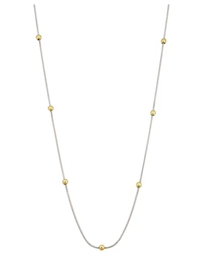 Italian Gold 14k Two-tone Italian White Gold Snake Link Chain Necklace