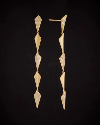 Italian Gold 18k  0.54 Ct. Tw. Diamond Dangle Earrings