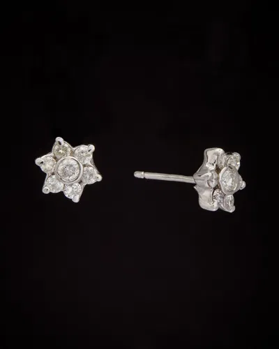 Italian Gold 18k  0.67 Ct. Tw. Diamond Studs In Metallic