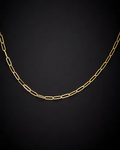 Italian Gold 18k  2.1mm Polished Paperclip Chain Necklace