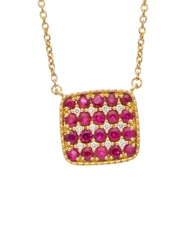 Italian Gold 18k  3.17 Ct. Tw. Diamond & Ruby Necklace