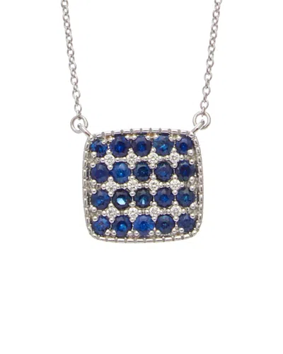 Italian Gold 18k  3.80 Ct. Tw. Diamond & Sapphire Necklace
