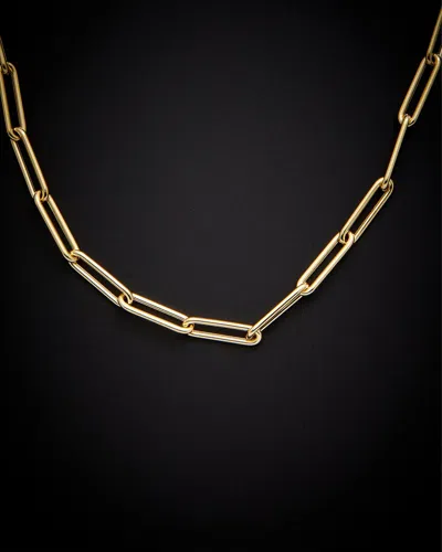 Italian Gold 18k  4.8mm Paperclip Chain Necklace