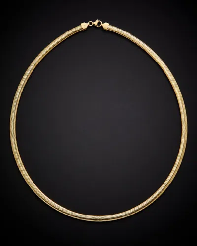Italian Gold 18k  5mm Flat Mesh Necklace