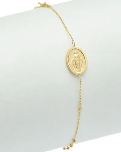 Italian Gold Adjustable Length Rosary Bracelet In Gold
