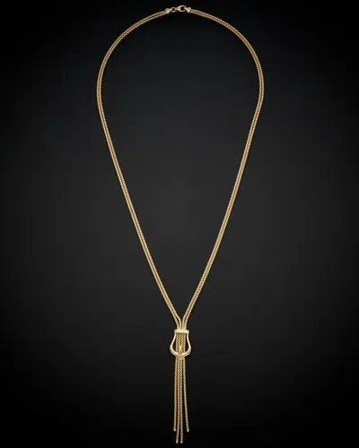 Italian Gold Buckle Lariat Necklace
